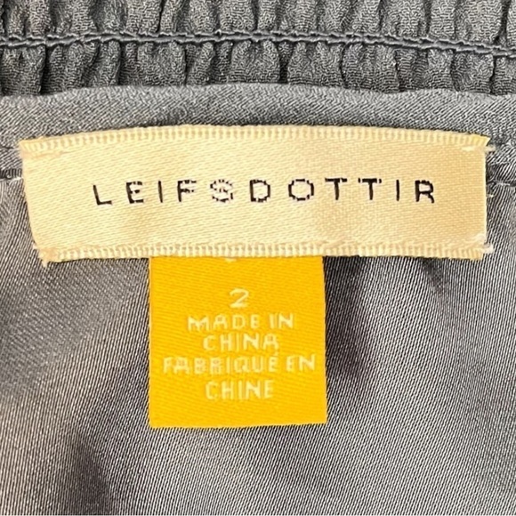 Leifsdottier (Anthropologie) Grey Plisse Skirt with Yoke Drop Waist and Sash - Picture 13 of 14